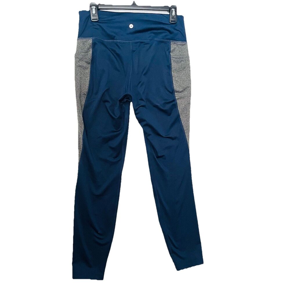 Avia Women's Moisture Wicking Pants Leggings Navy Blue Gray Pockets Large 12/14